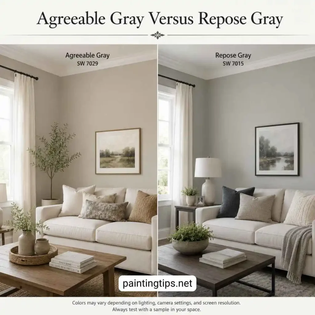 Agreeable Gray Versus Repose Gray