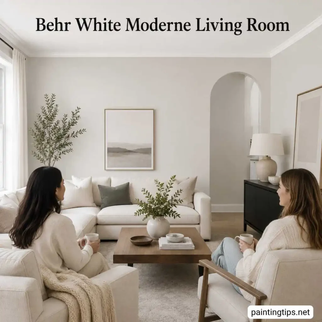 Behr white moderne living room.