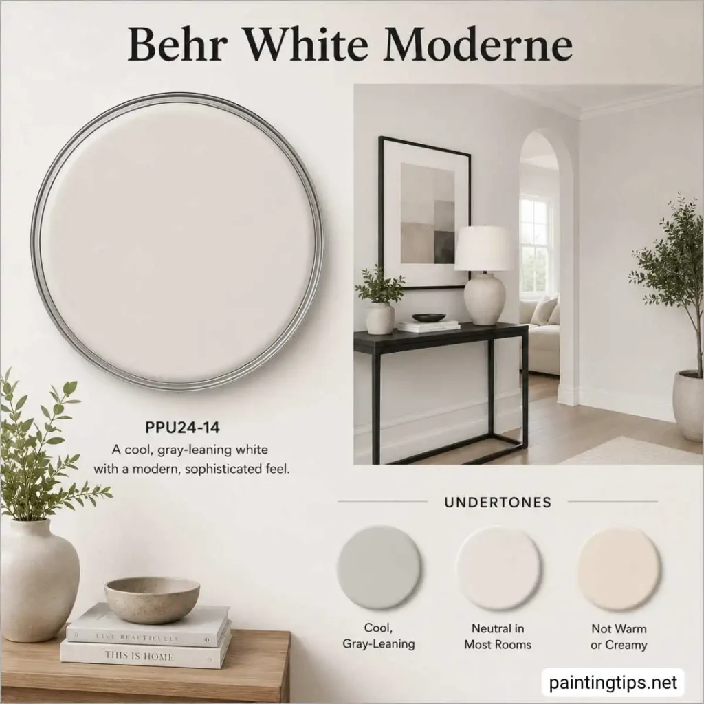 Behr white moderne undertones.