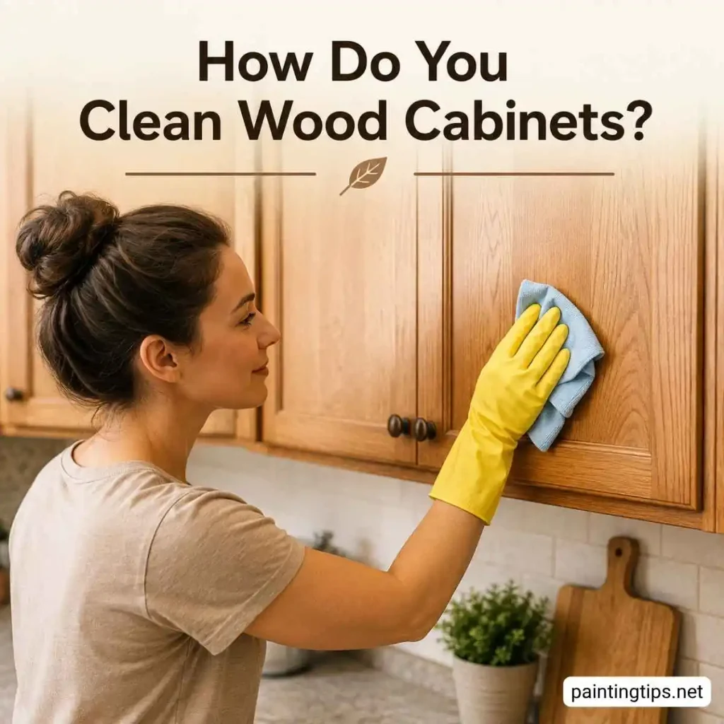 How do you clean wood cabinets.