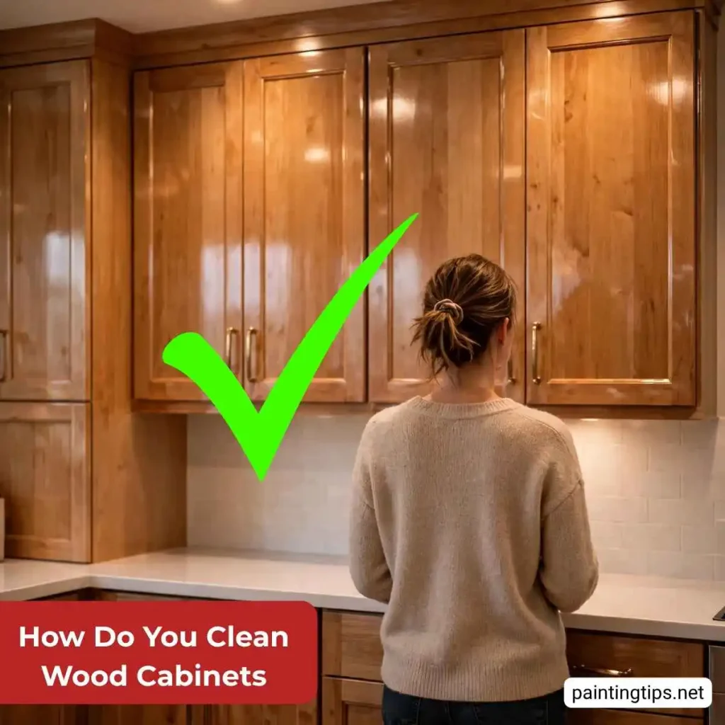 How do you clean wood cabinets.