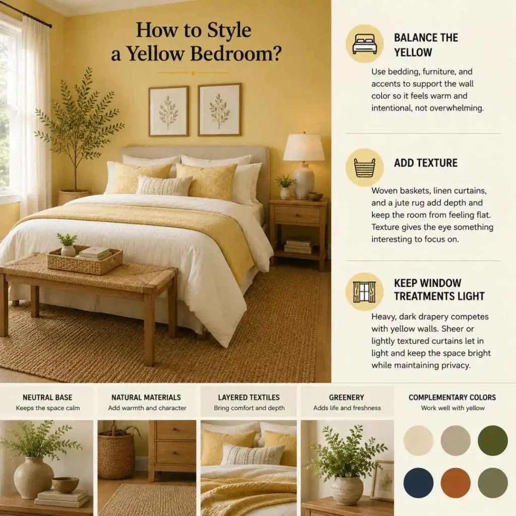 How to style a yellow bedroom?