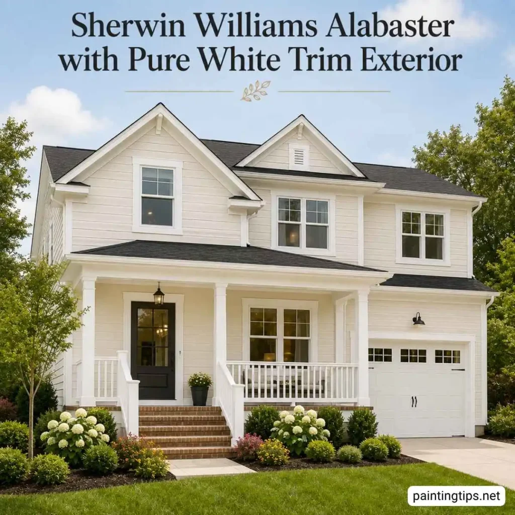 sherwin williams alabaster with pure white trim exterior 