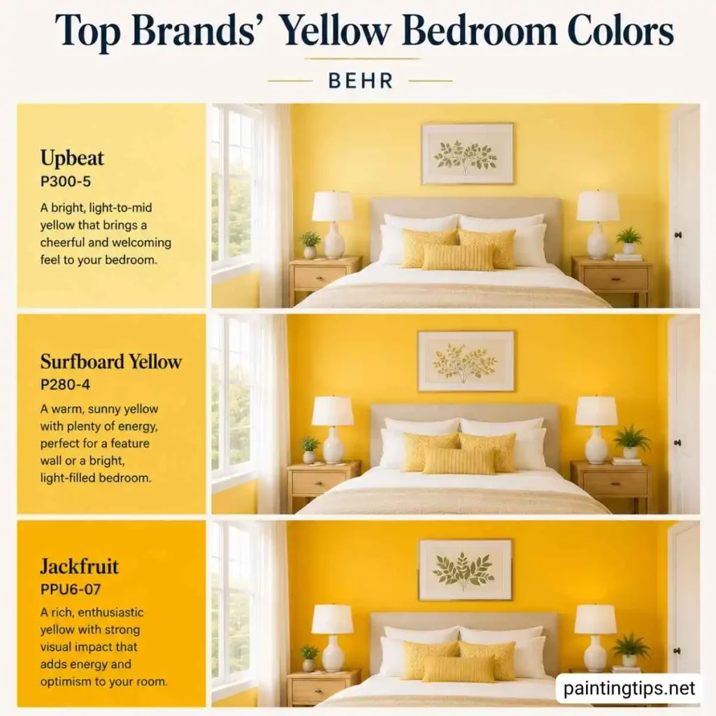 Yellow bedroom colors by behr