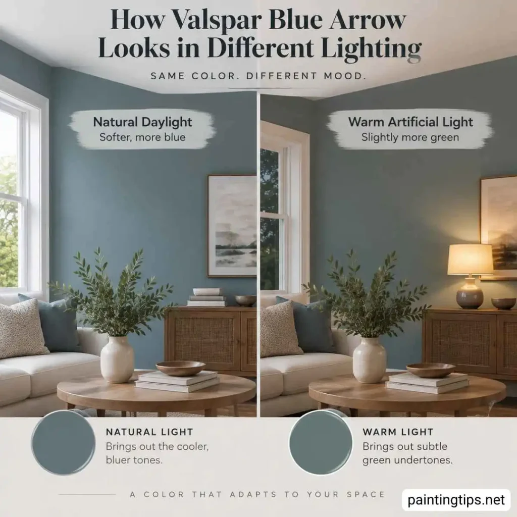 Blue arrow valspar paint