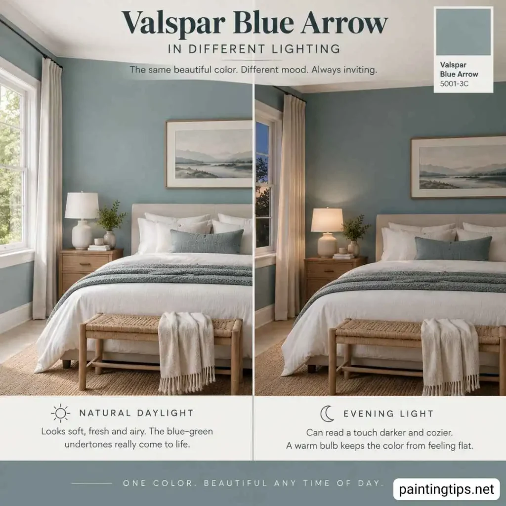 Blue arrow valspar paint bedroom.