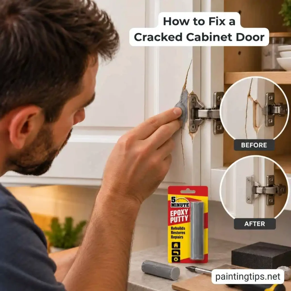 How to fix a cracked wood cabinet door.
