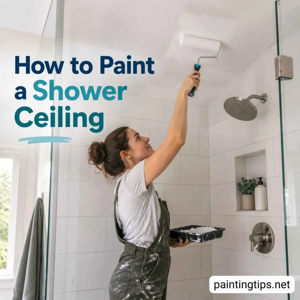 How to paint a shower ceiling.