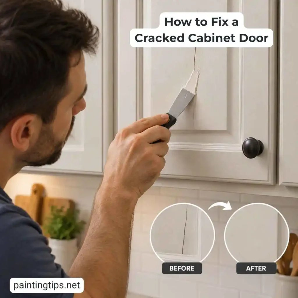 How to repair cracked cabinet door.