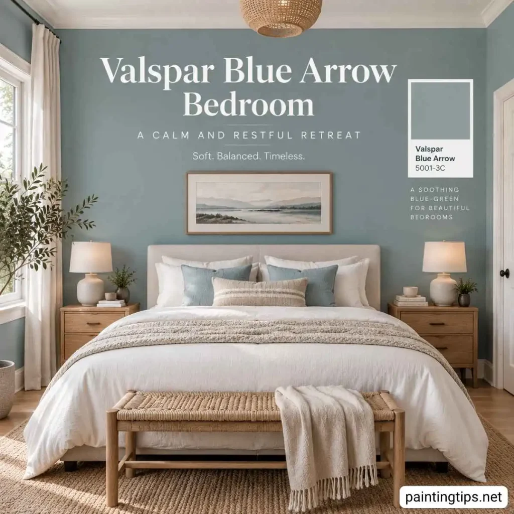 Valspar blue arrow bedroom.