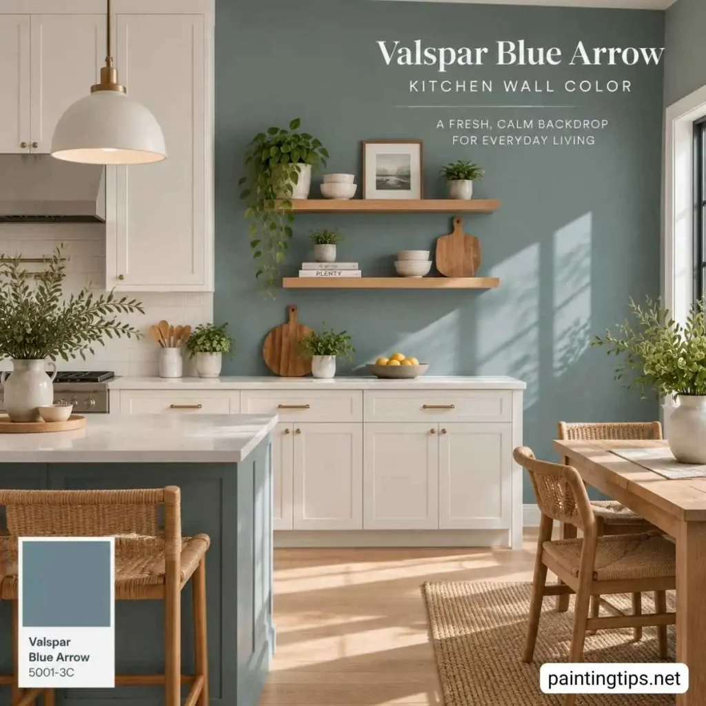 Valspar blue arrow kitchen.