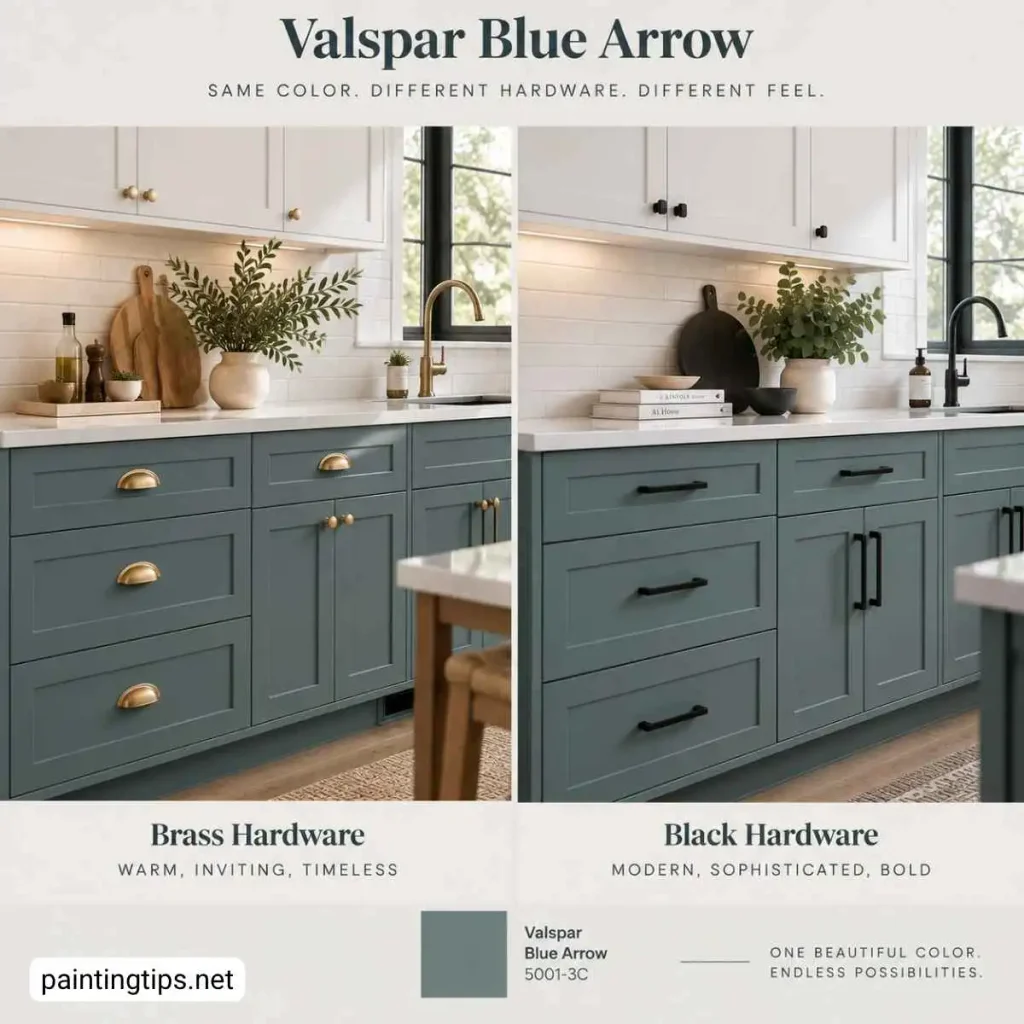 Valspar blue arrow kitchen cabinet