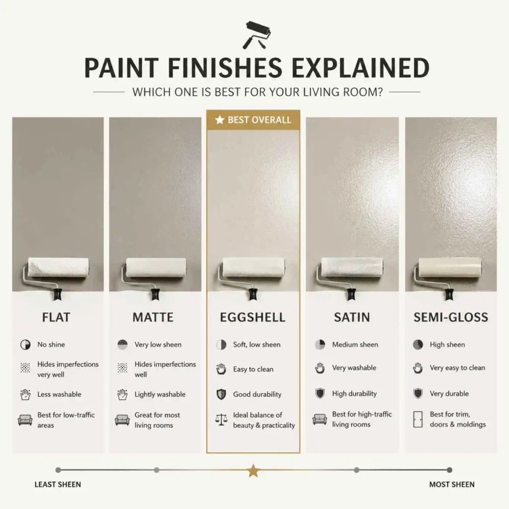 What finish paint for living room walls?