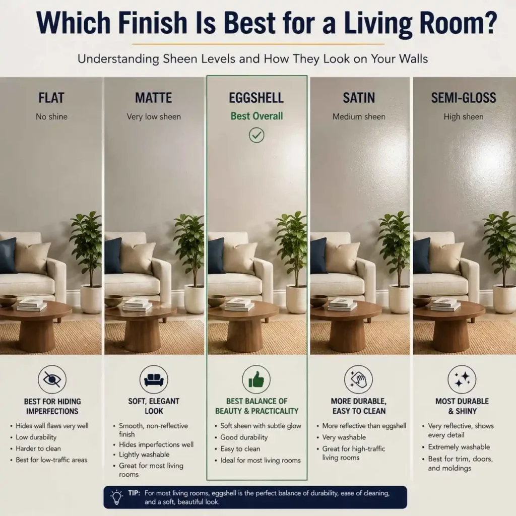 Which finish is best for a living room.