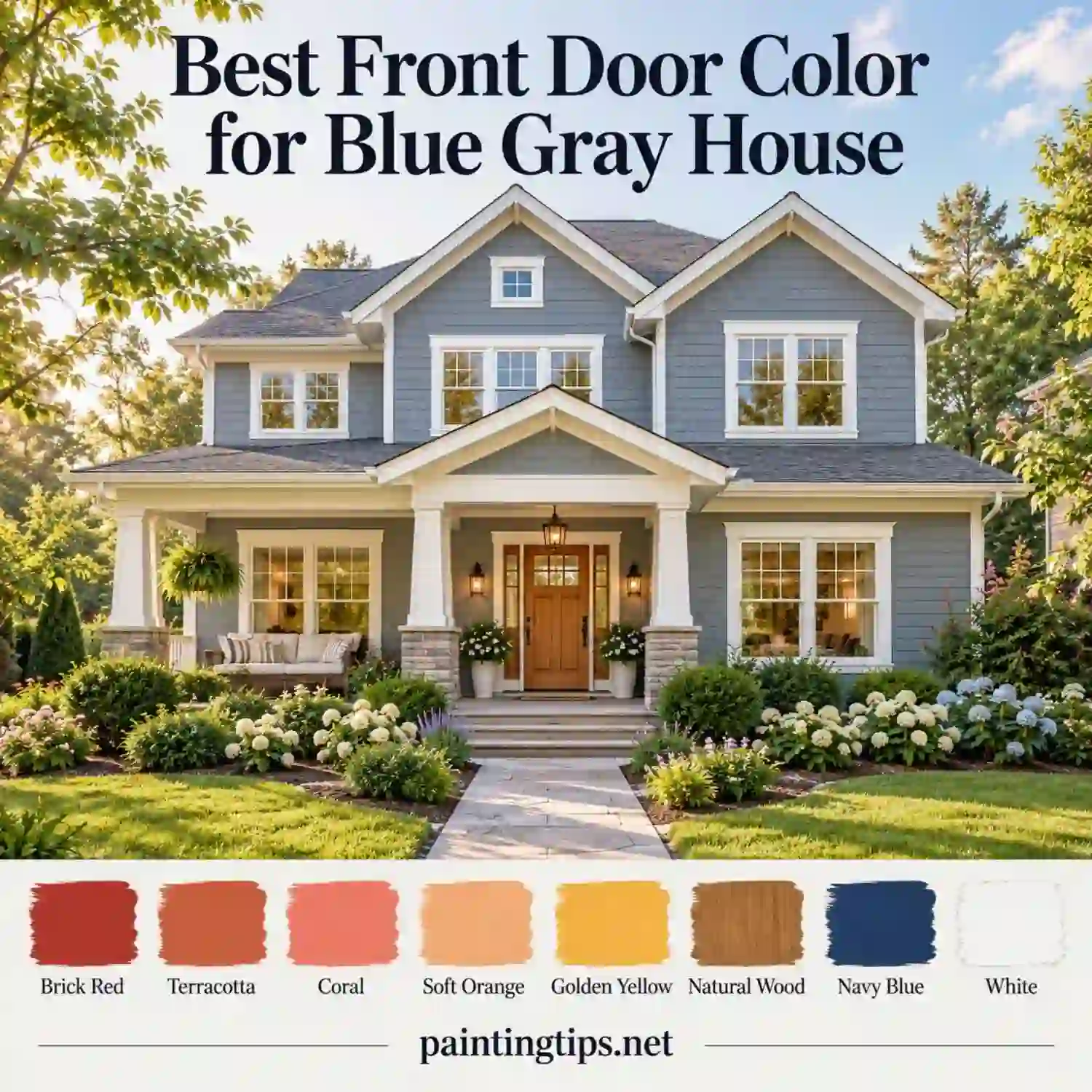 Best front door color for blue gray house.