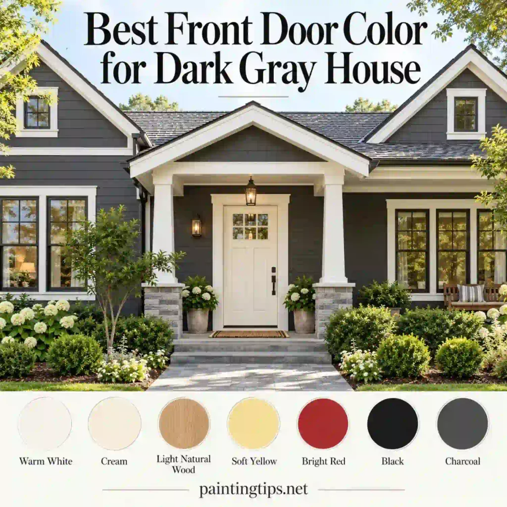 Best front door colors for a dark gray house.