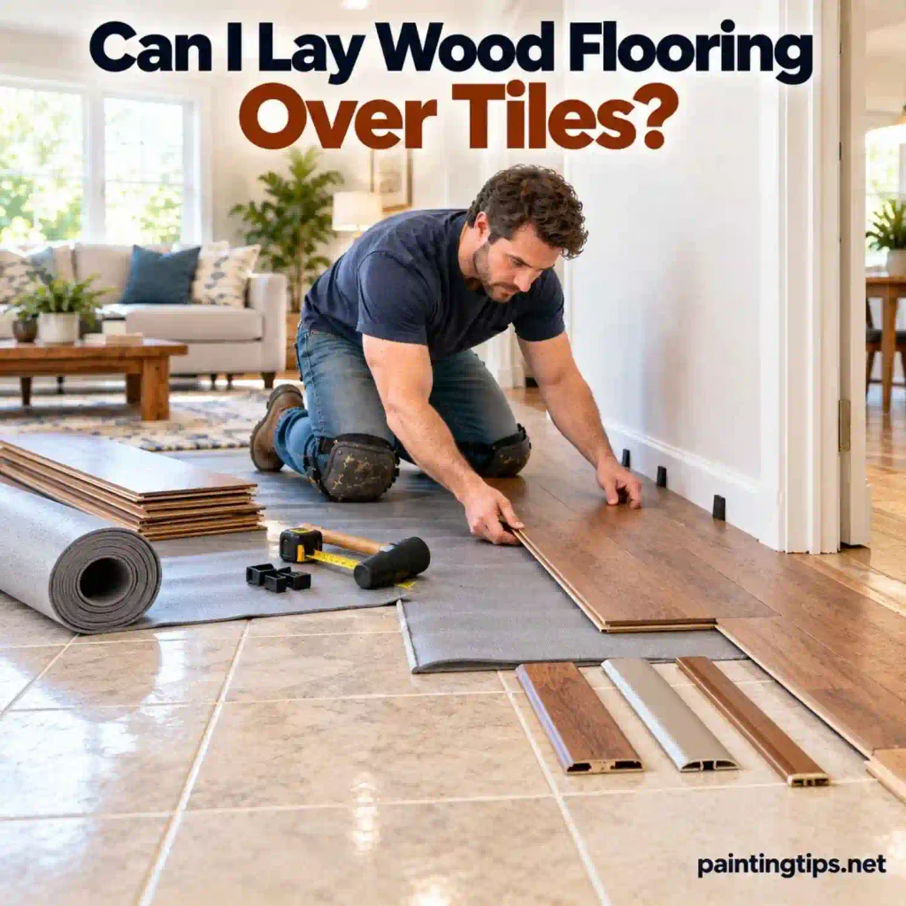 Can i lay wood flooring over tiles?