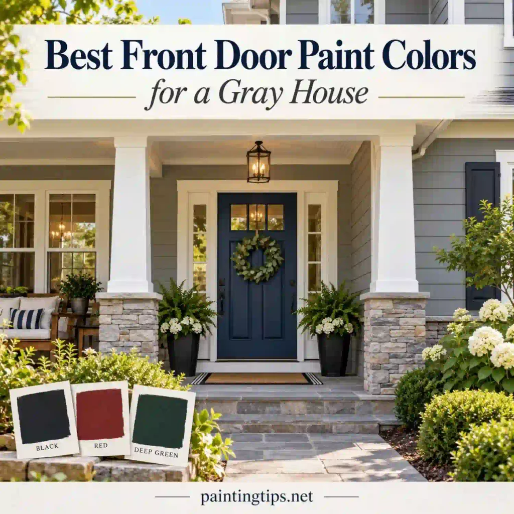 Front door paint colors for gray house.