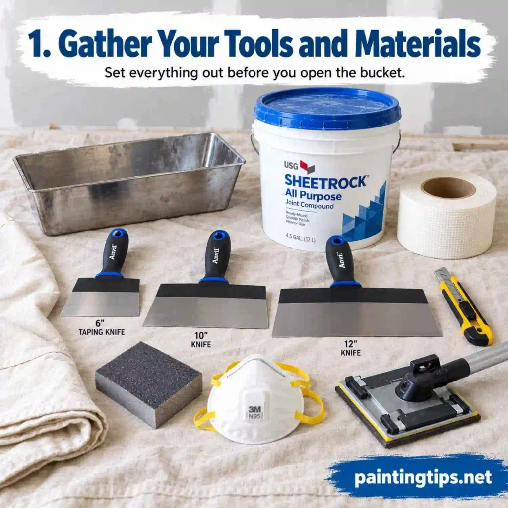How do you mud drywall step1