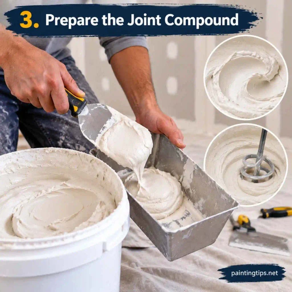 How do you mud drywall step 3