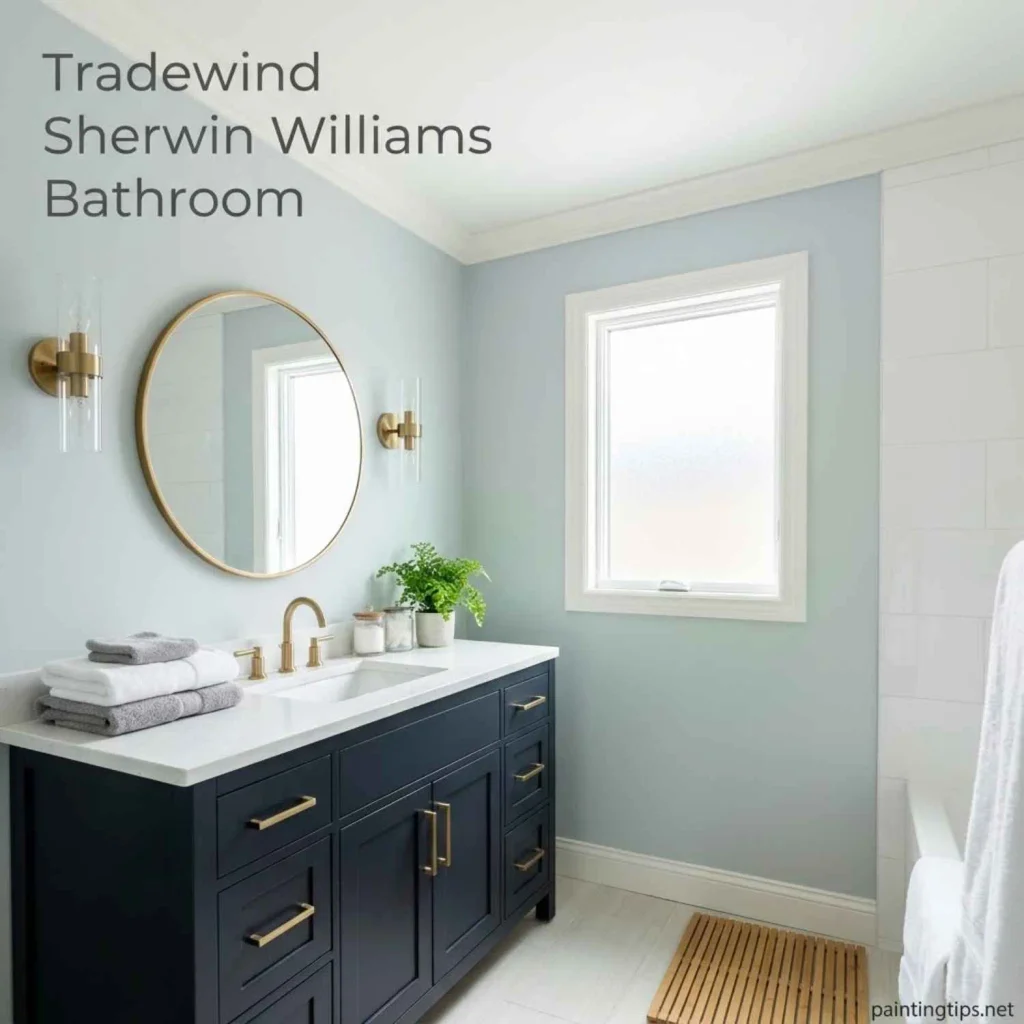Tradewind sherwin williams bathroom.